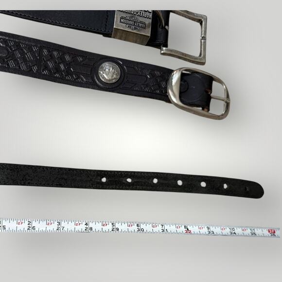 Motorcycle Leather Belts Lot of 3 Harley Davidson sz 32,Buffalo sz 32,Easy Rider - Picture 14 of 14